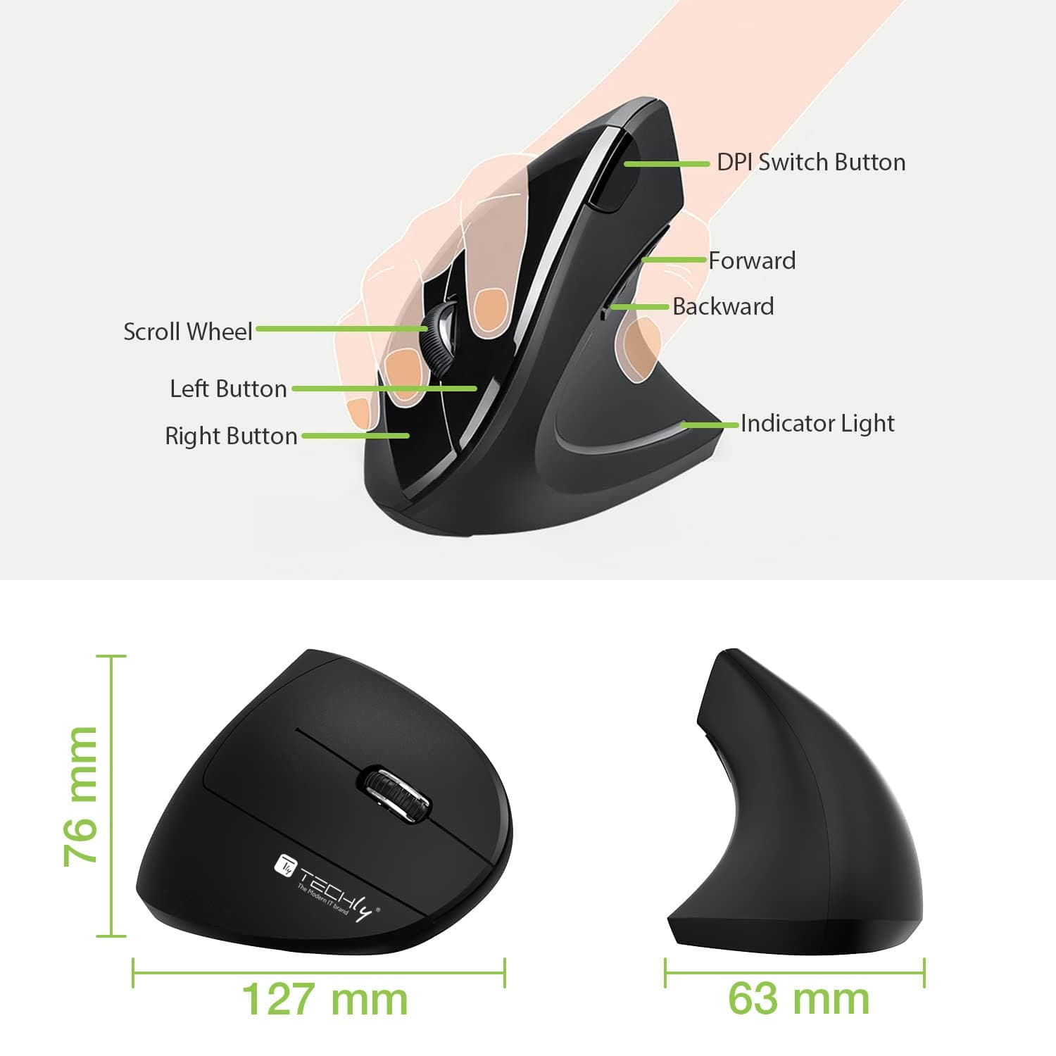 Mouse Verticale Ottico 1600dpi Ergonomico Wireless in  Scontolo.net - Potenza, commercioVirtuoso.it