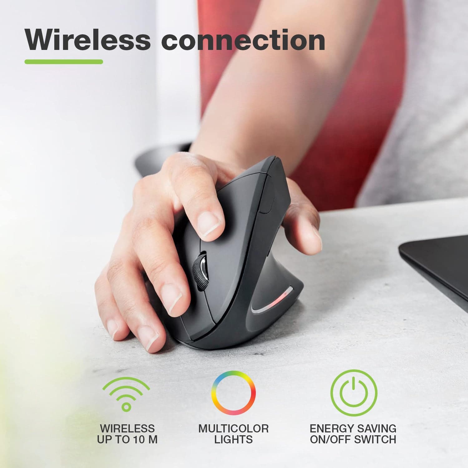 Mouse Verticale Ottico 1600dpi Ergonomico Wireless in  Scontolo.net - Potenza, commercioVirtuoso.it