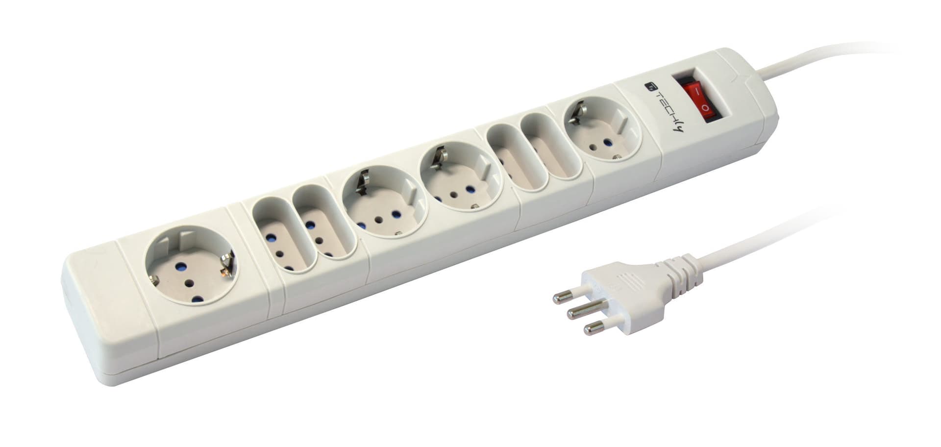 Multipresa 8 Posti Italiana 10A / Schuko Grigio in Multiprese Scontolo.net - Potenza, commercioVirtuoso.it