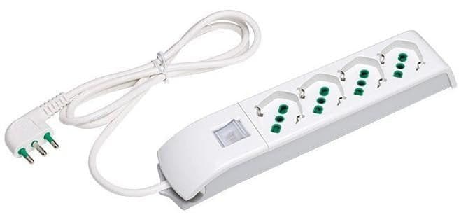 Multipresa 4 Posti Italiana Bipasso / Schuko Bianco in Multiprese Scontolo.net - Potenza, commercioVirtuoso.it