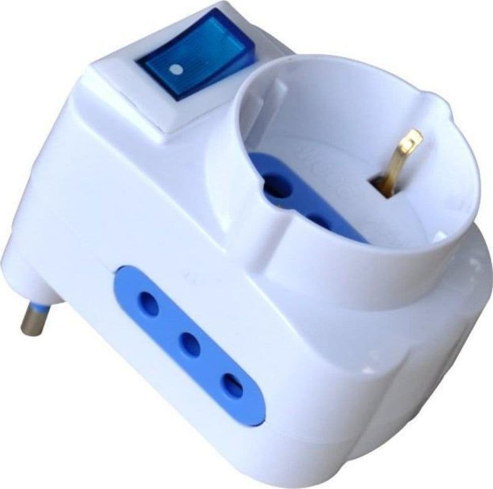 Adattatore con Spina 10A 2 Prese 10A e 1 Schuko in Adattatori da viaggio Scontolo.net - Potenza, commercioVirtuoso.it
