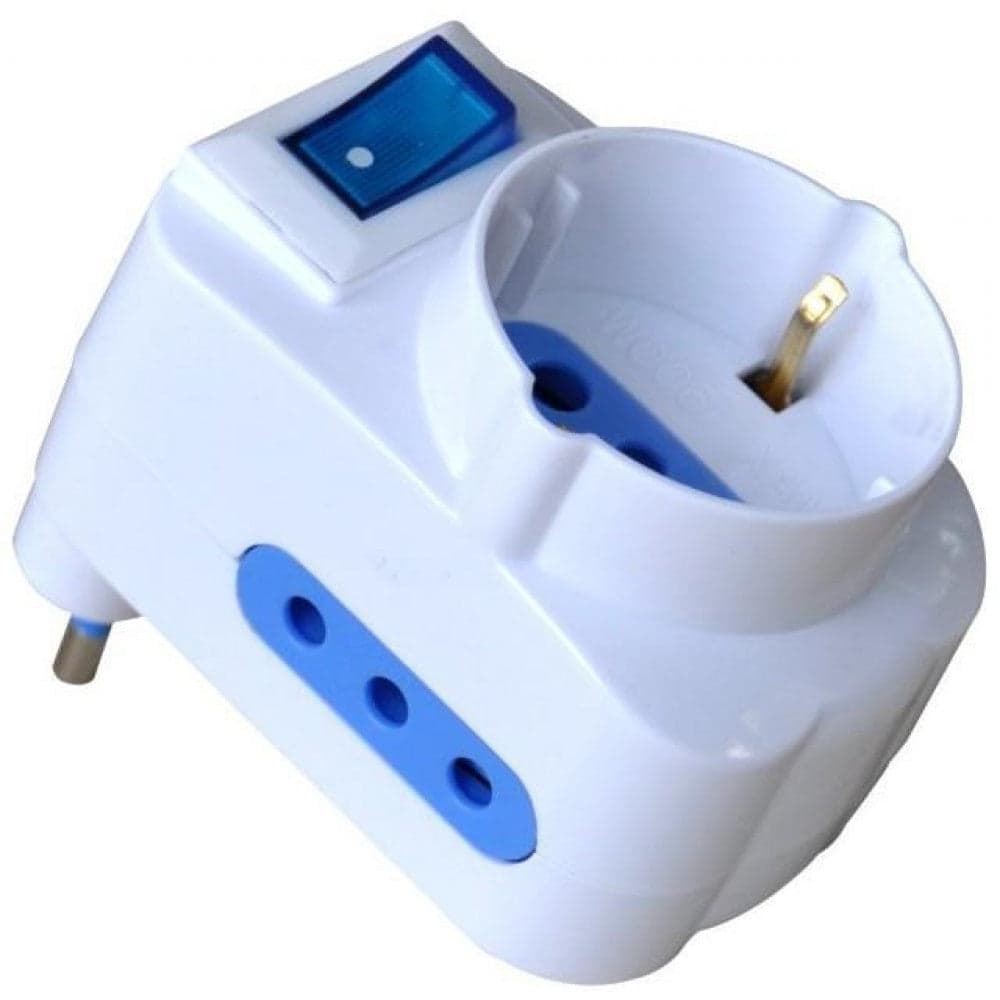 Adattatore con Spina 10A 2 Prese 10A e 1 Schuko in Adattatori da viaggio Scontolo.net - Potenza, commercioVirtuoso.it