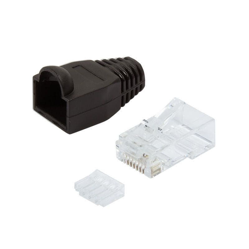Plug Cat.6 RJ45 e Copriconnettore per Cavo Non Schermato, 100pz Nero in Cavi Ethernet Scontolo.net - Potenza, commercioVirtuoso.it
