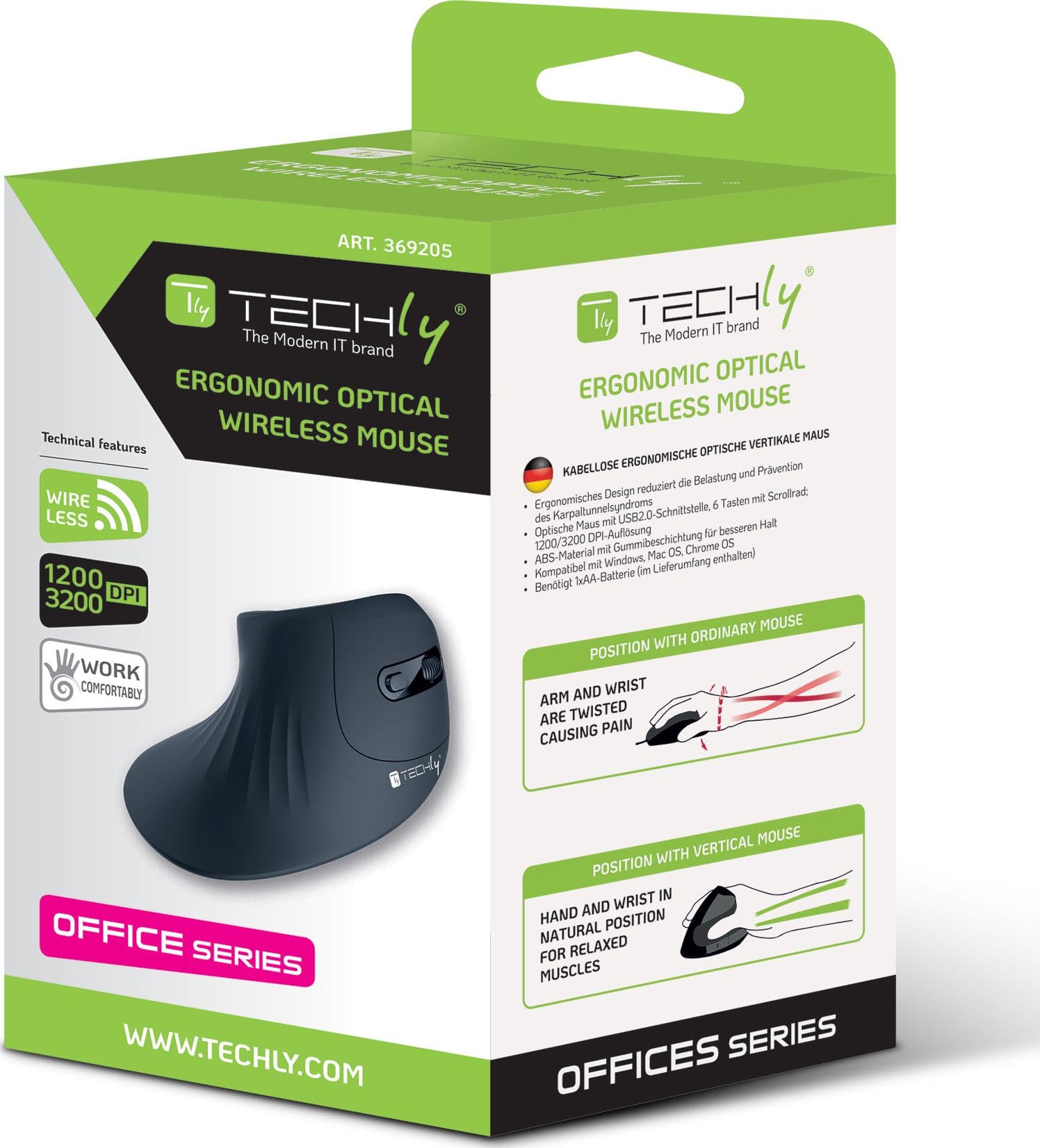 Mouse Verticale Ottico 3200dpi Ergonomico Wireless in  Scontolo.net - Potenza, commercioVirtuoso.it