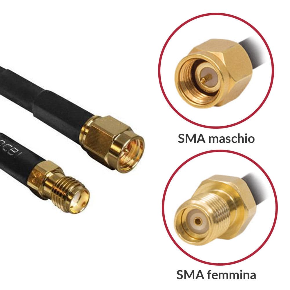 Cavo Antenna SMA M/F a Basse Perdite 7,5m Nero in Cavi Antenna Scontolo.net - Potenza, commercioVirtuoso.it