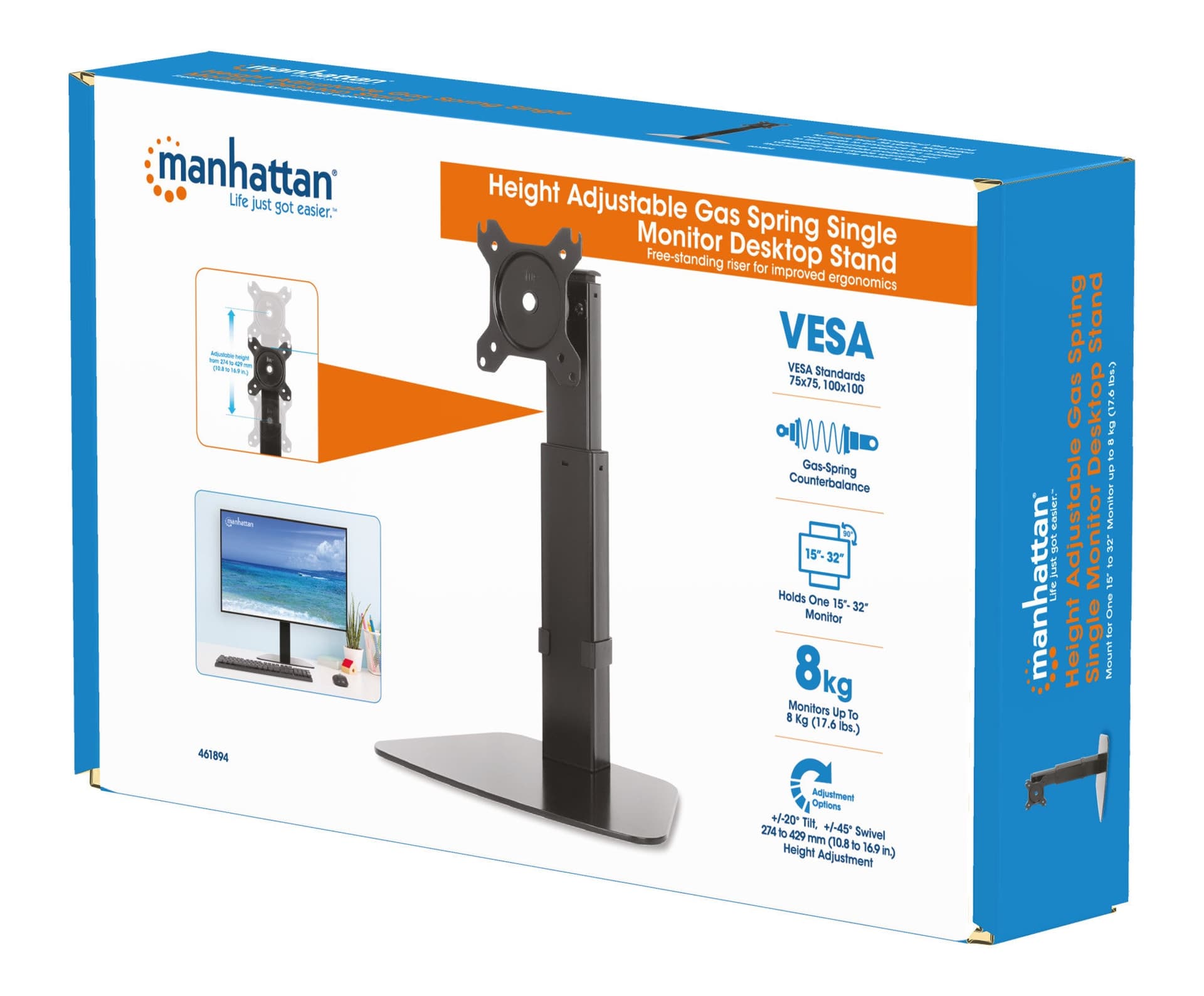 Supporto da Tavolo Stand per Monitor 15-32'' con Molla a Gas Regolabile e Base in Supporti Scontolo.net - Potenza, commercioVirtuoso.it