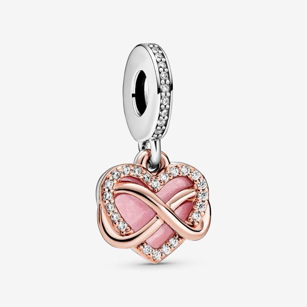 Pandora Charm pendente a cuore Infinito scintillante