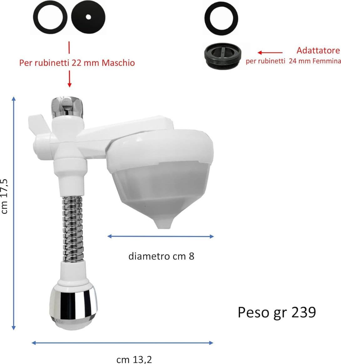 Purificatore Acqua UNI 3 Silver – Filtro Rubinetto Orientabile in Filtri d'acqua per rubinetto Masterbrico - Longobardi, commercioVirtuoso.it