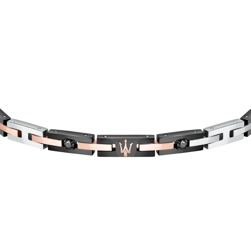 Bracciale MASERATI uomo Iconic acciaio / cristalli neri in Bracciali Web Time Orologi - Milano, commercioVirtuoso.it
