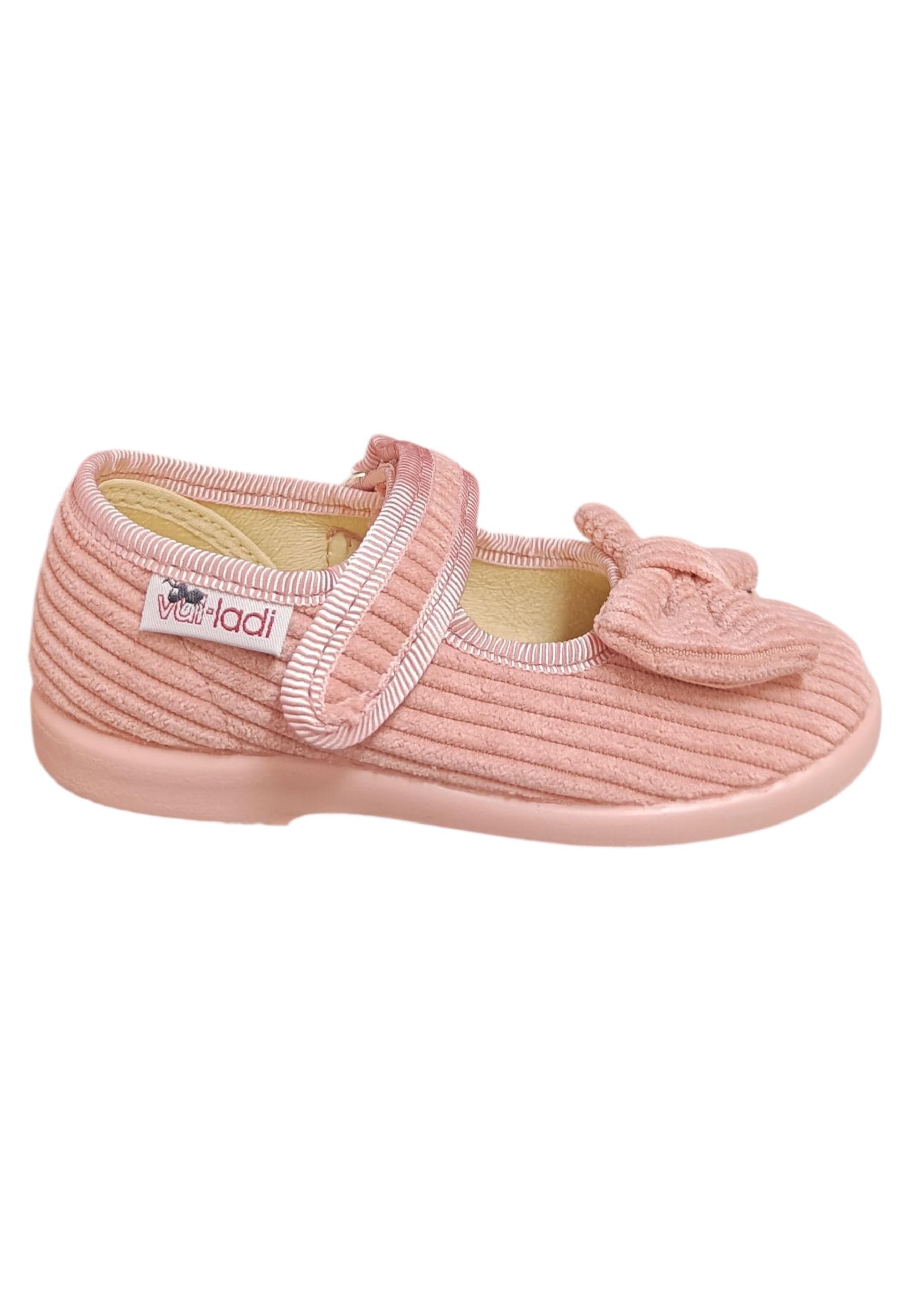 Ballerina bambina Vul-Ladi Candy rosa velluto velcro elegance style - 6