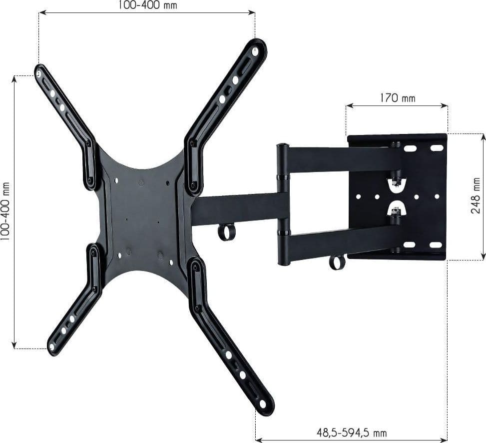 Supporto a Muro Ultra Slim per TV LED LCD 23-55'' Nero in Supporti da parete e da soffitto Scontolo.net - Potenza, commercioVirtuoso.it
