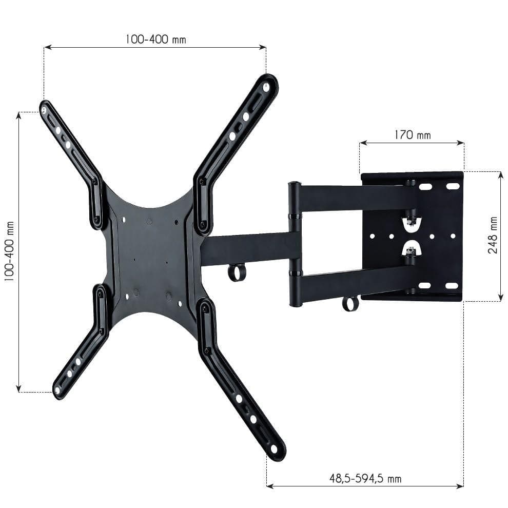 Supporto a Muro Ultra Slim per TV LED LCD 23-55'' Nero in Supporti da parete e da soffitto Scontolo.net - Potenza, commercioVirtuoso.it
