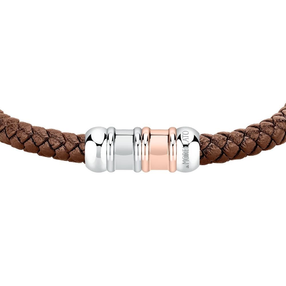 Bracciale MORELLATO uomo Moody marrone / acciaio / oro rosa in Bracciali Web Time Orologi - Milano, commercioVirtuoso.it