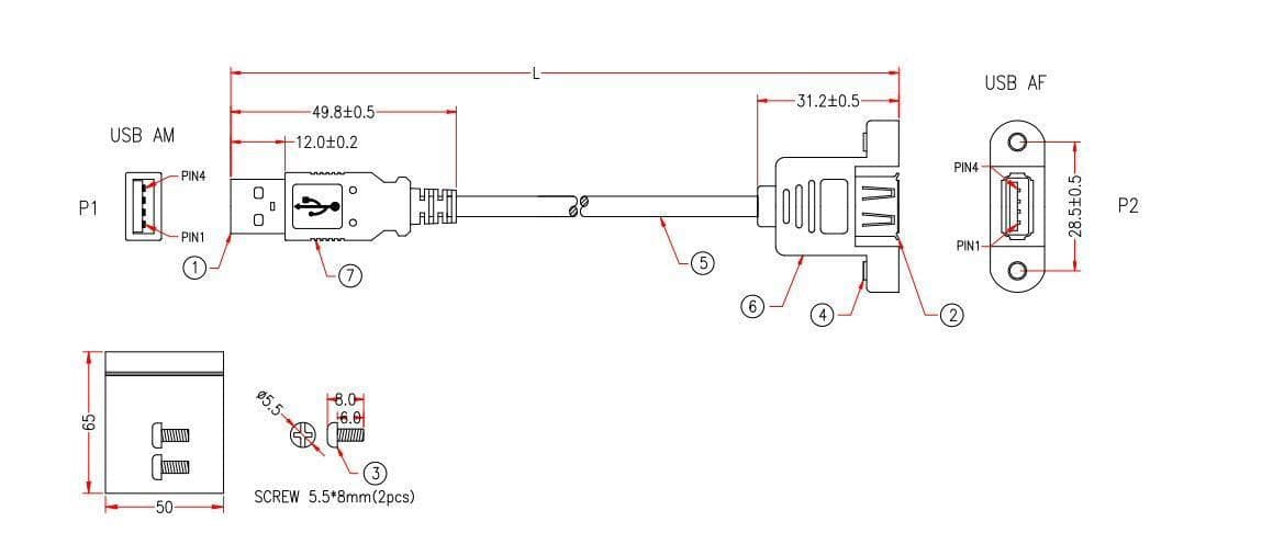 Cavo USB 2.0 A Maschio/A Femmina da Pannello 3 m in  Scontolo.net - Potenza, commercioVirtuoso.it