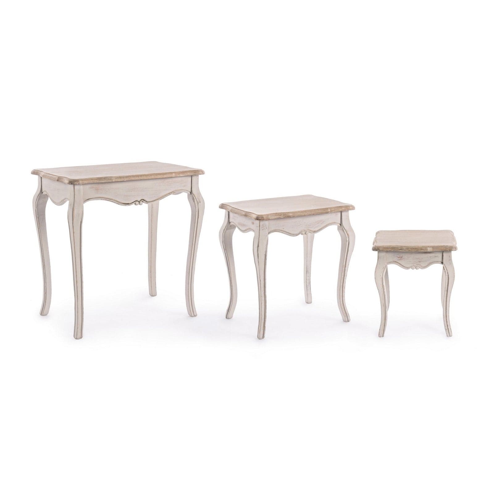 Tavolini "Clarisse" struttura in legno paulownia con pannelli in MDF per interni - 11