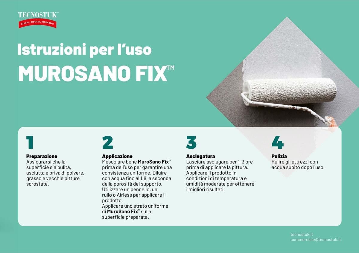 Tecnostuk MuroSano Fix – Fissativo antimuffa trasparente in Prodotti antimuffa Masterbrico - Longobardi, commercioVirtuoso.it