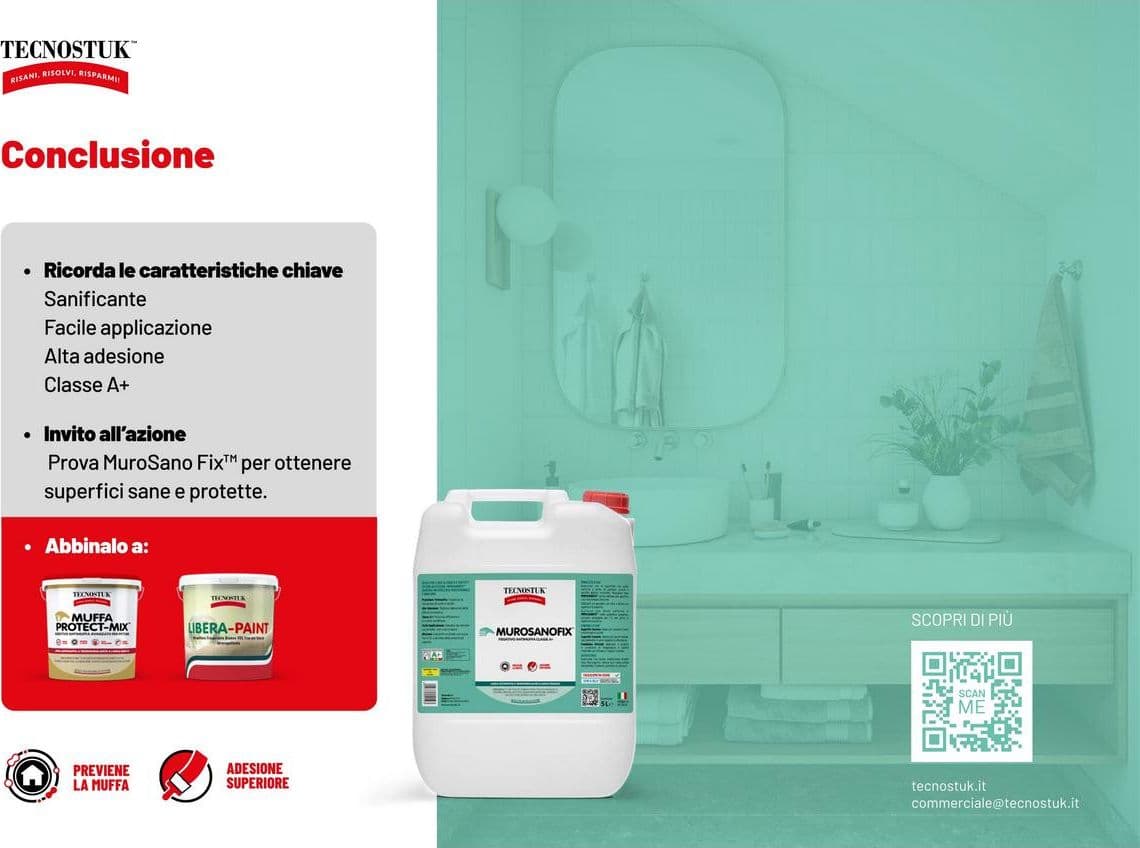 Tecnostuk MuroSano Fix – Fissativo antimuffa trasparente in Prodotti antimuffa Masterbrico - Longobardi, commercioVirtuoso.it