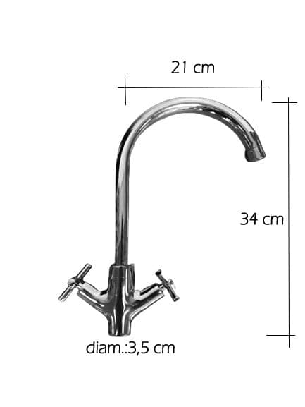 Rubinetto per bagno o cucina maniglie a croce, moderno in Rubinetti per vasca BagnoClic.it - Pregnana Milanese, commercioVirtuoso.it