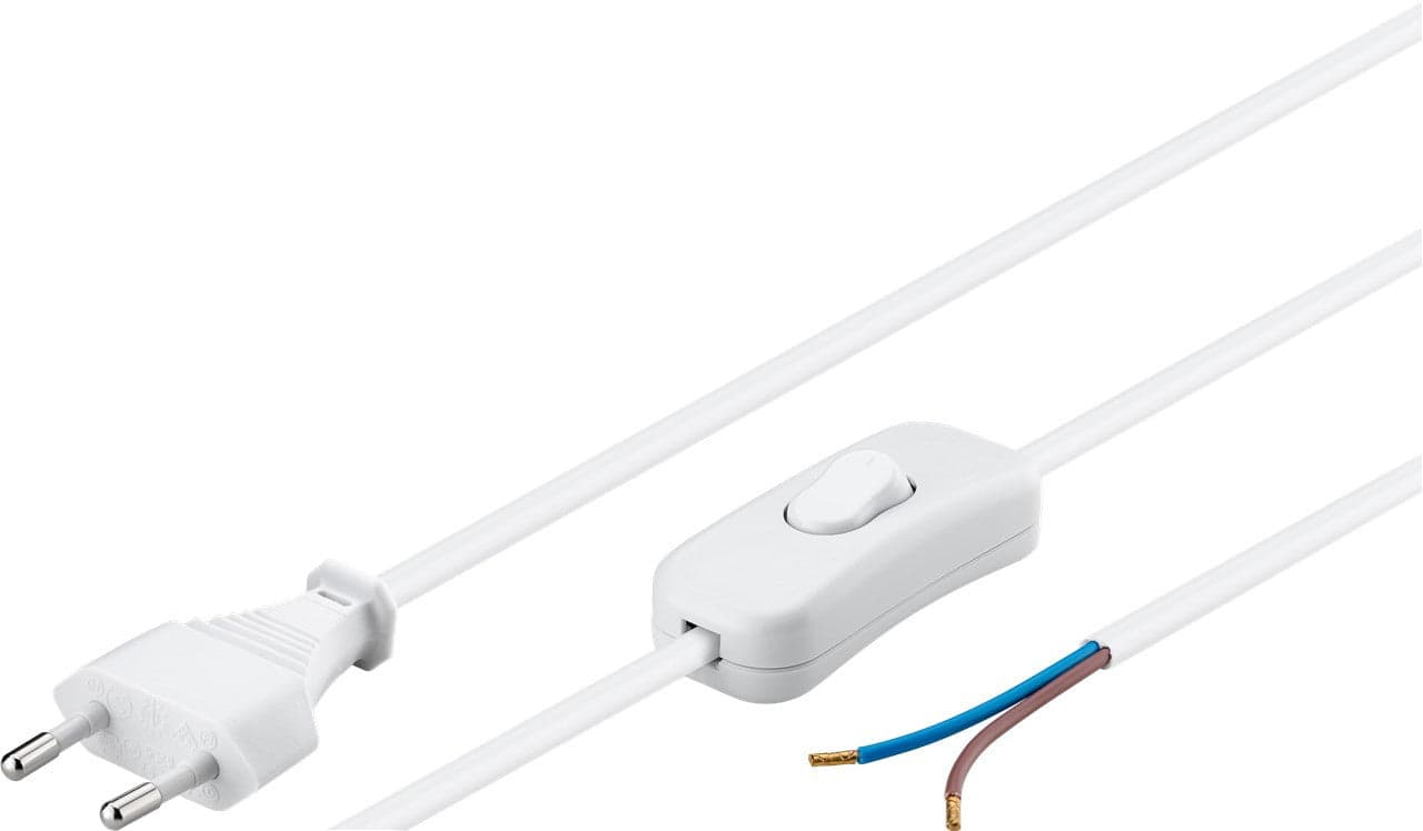 Cavo alimentazione spina euro/aperto con interruttore 1,5 mt bianco in Cavi di alimentazione Scontolo.net - Potenza, commercioVirtuoso.it