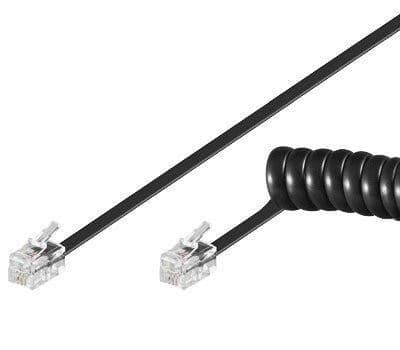Cavo telefonico spiralato per cornetta 4mt RJ10 4P4C Nero in Cavi Scontolo.net - Potenza, commercioVirtuoso.it