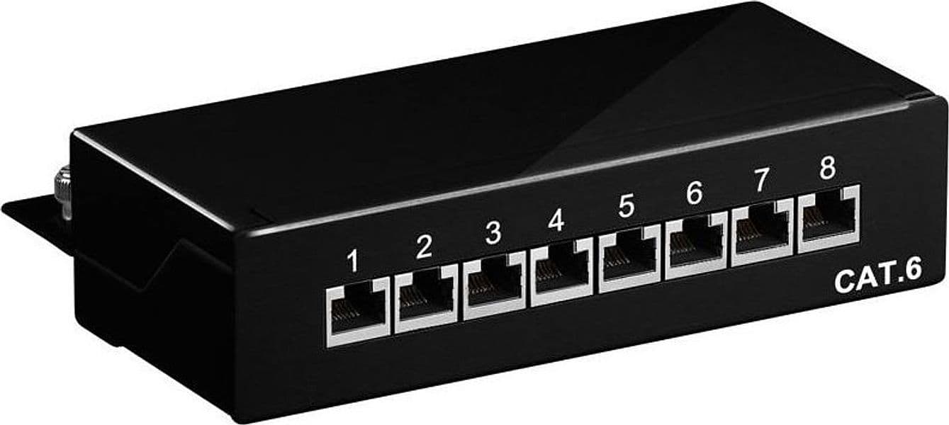 Pannello Patch 8 Porte Cat. 6 STP Nero in Cavi Ethernet Scontolo.net - Potenza, commercioVirtuoso.it