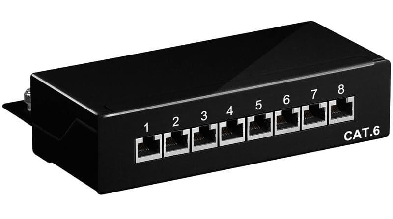 Pannello Patch 8 Porte Cat. 6 STP Nero in Cavi Ethernet Scontolo.net - Potenza, commercioVirtuoso.it