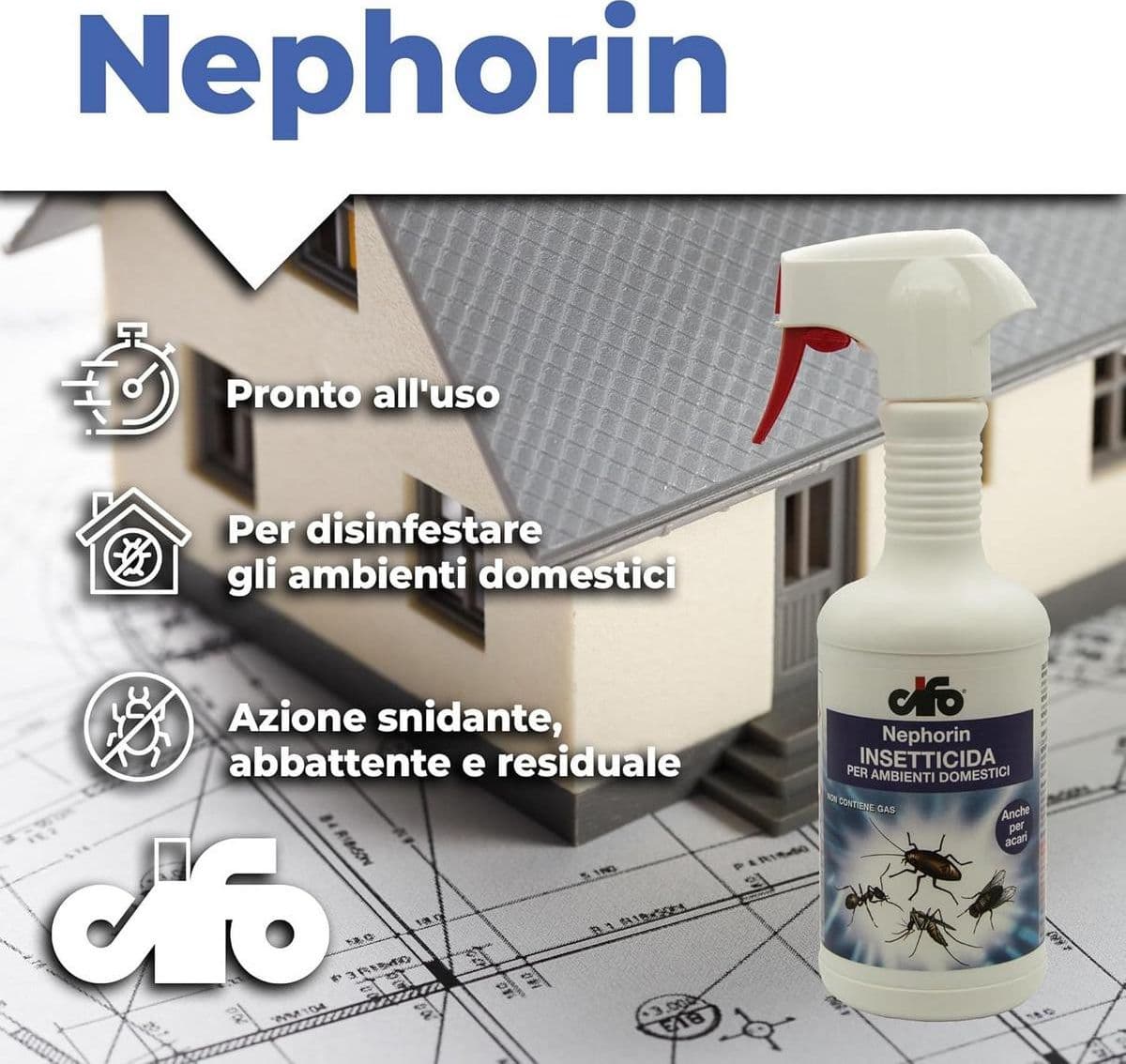 Cifo NEPHORIN Insetticida per ambienti domestici – Spray multi-insetto 500 ml in Vari insetti Masterbrico - Longobardi, commercioVirtuoso.it