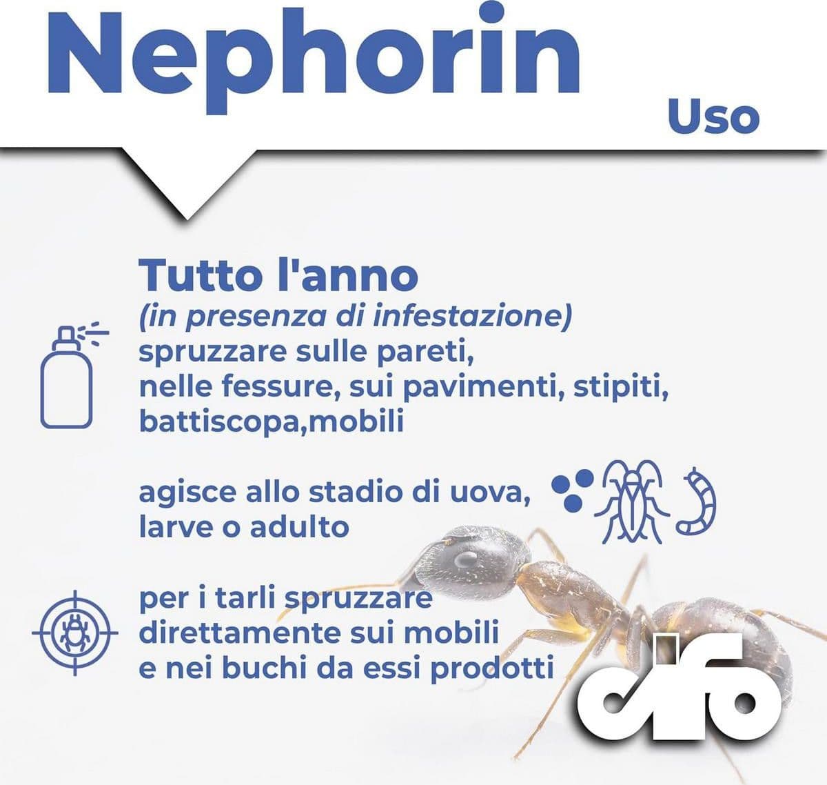 Cifo NEPHORIN Insetticida per ambienti domestici – Spray multi-insetto 500 ml in Vari insetti Masterbrico - Longobardi, commercioVirtuoso.it