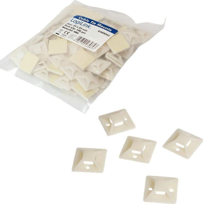 Supporto Autoadesivo 25x25mm per Fascette 100 Pz Beige in Stringicavi Scontolo.net - Potenza, commercioVirtuoso.it