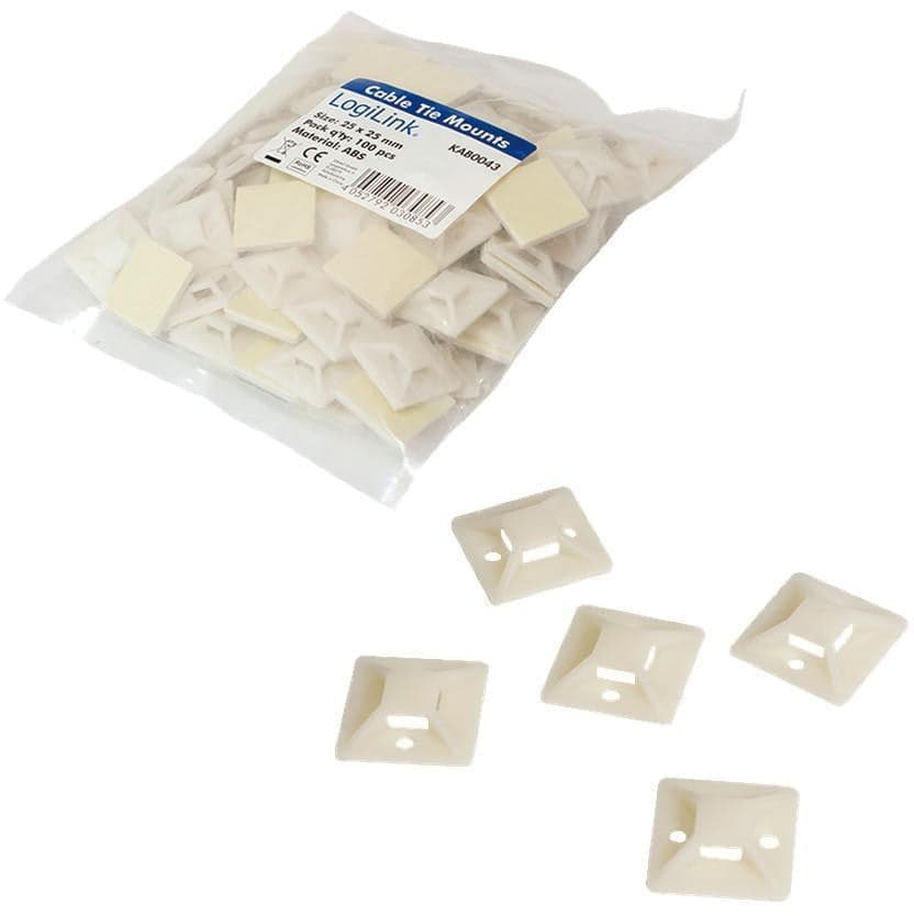 Supporto Autoadesivo 25x25mm per Fascette 100 Pz Beige in Stringicavi Scontolo.net - Potenza, commercioVirtuoso.it