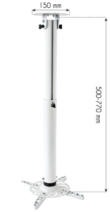 Supporto a Soffitto per Proiettori Estensione 500-770 mm Bianco in Supporti per proiettori Scontolo.net - Potenza, commercioVirtuoso.it