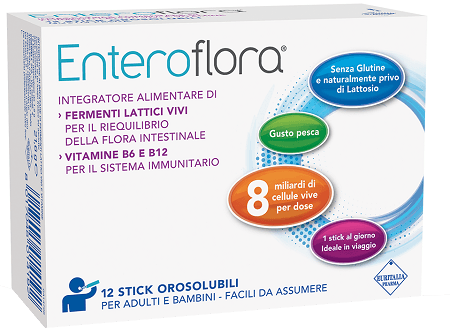 Enteroflora 12stick orosolub in Lactobacillus Clubfarma - Melilli, commercioVirtuoso.it