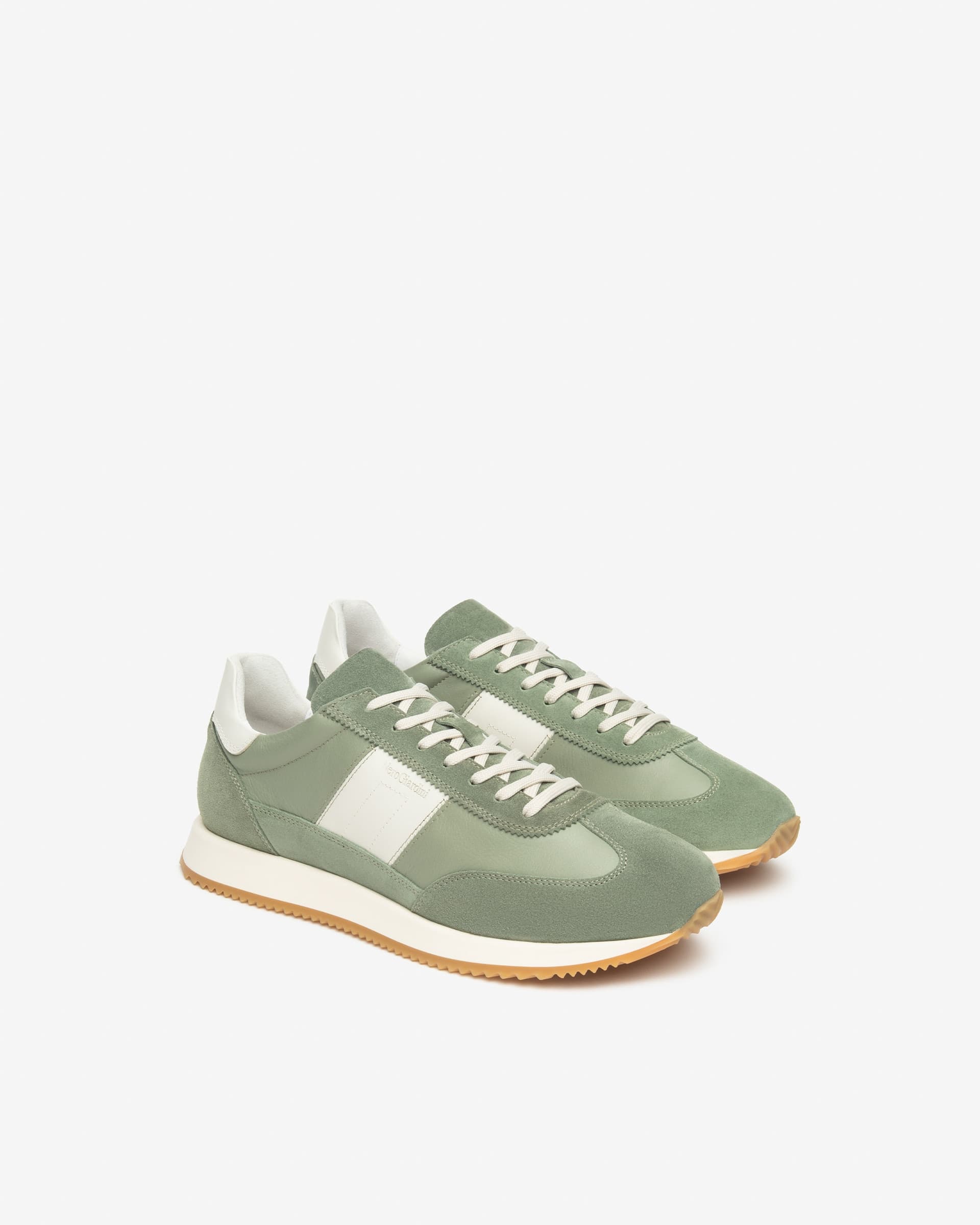 Nero Giardini sneakers uomo in pelle alloro verde E601110U518 in prodotto Teresi Calzature - Marsala, commercioVirtuoso.it