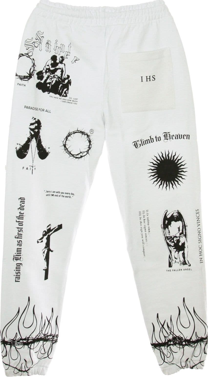 IHS Pantalone Tuta Leggero Uomo Manifesto White