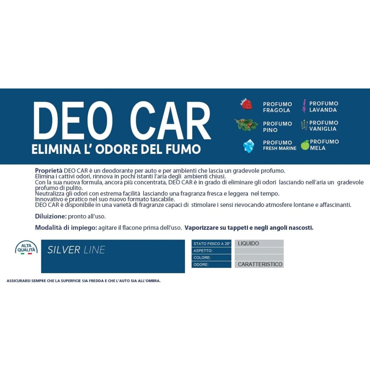 DEO CAR – Profumatore auto anti-odore spray 100 ml in Deodoranti per auto Masterbrico - Longobardi, commercioVirtuoso.it