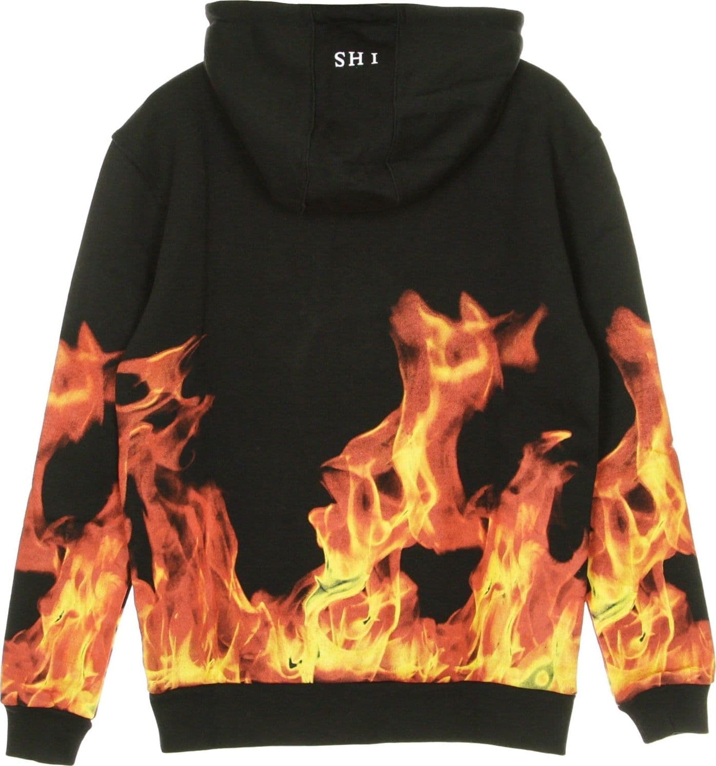 IHS Felpa Leggera Cappuccio Uomo Flames Black
