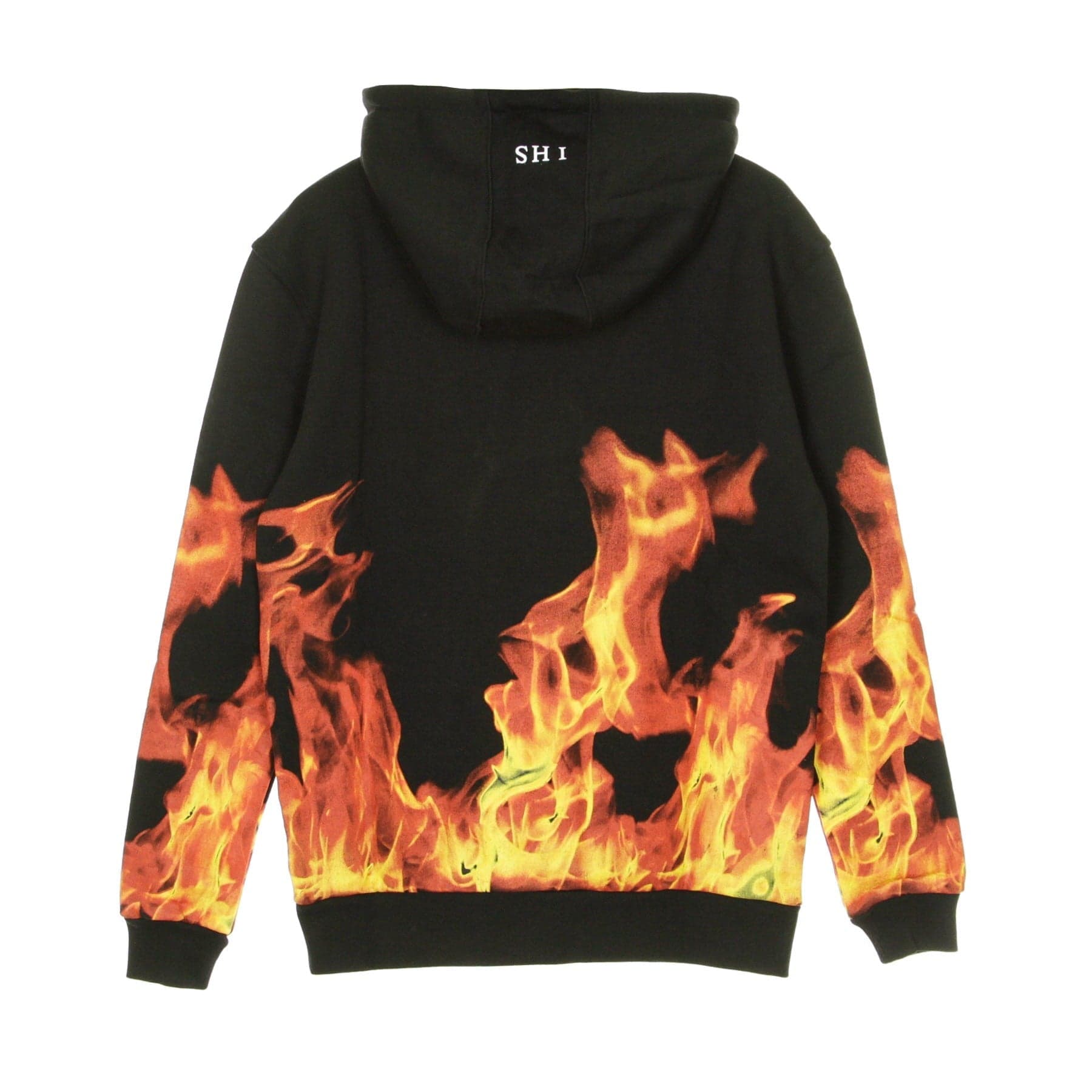 IHS Felpa Leggera Cappuccio Uomo Flames Black