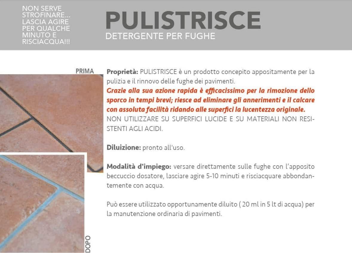PULISTRISCE – Detergente per fughe pavimenti 1 L in Detergenti per pavimento Masterbrico - Longobardi, commercioVirtuoso.it