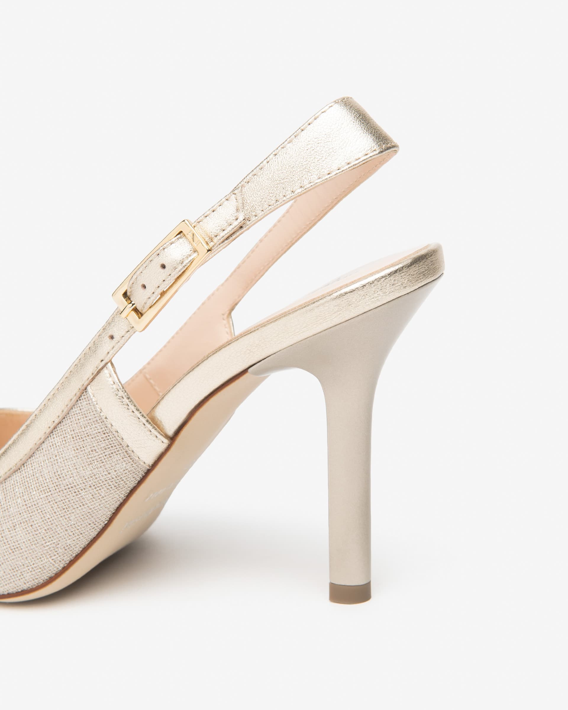 Nero Giardini slingback donna in tessuto lurex e pelle oro E615430DE412 in prodotto Teresi Calzature - Marsala, commercioVirtuoso.it