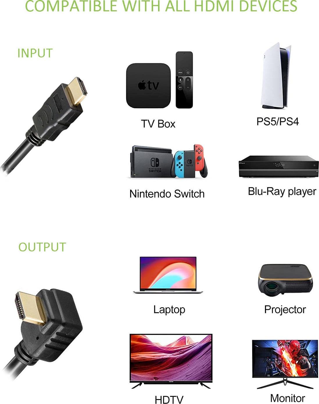 Cavo HDMI High Speed con Ethernet A/A M/M Angolato 5 m Nero in Cavi HDMI Scontolo.net - Potenza, commercioVirtuoso.it