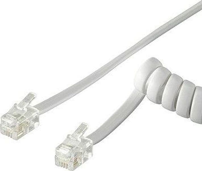 Cavo telefonico spiralato per cornetta 4mt RJ10 4P4C Bianco in Cavi Scontolo.net - Potenza, commercioVirtuoso.it
