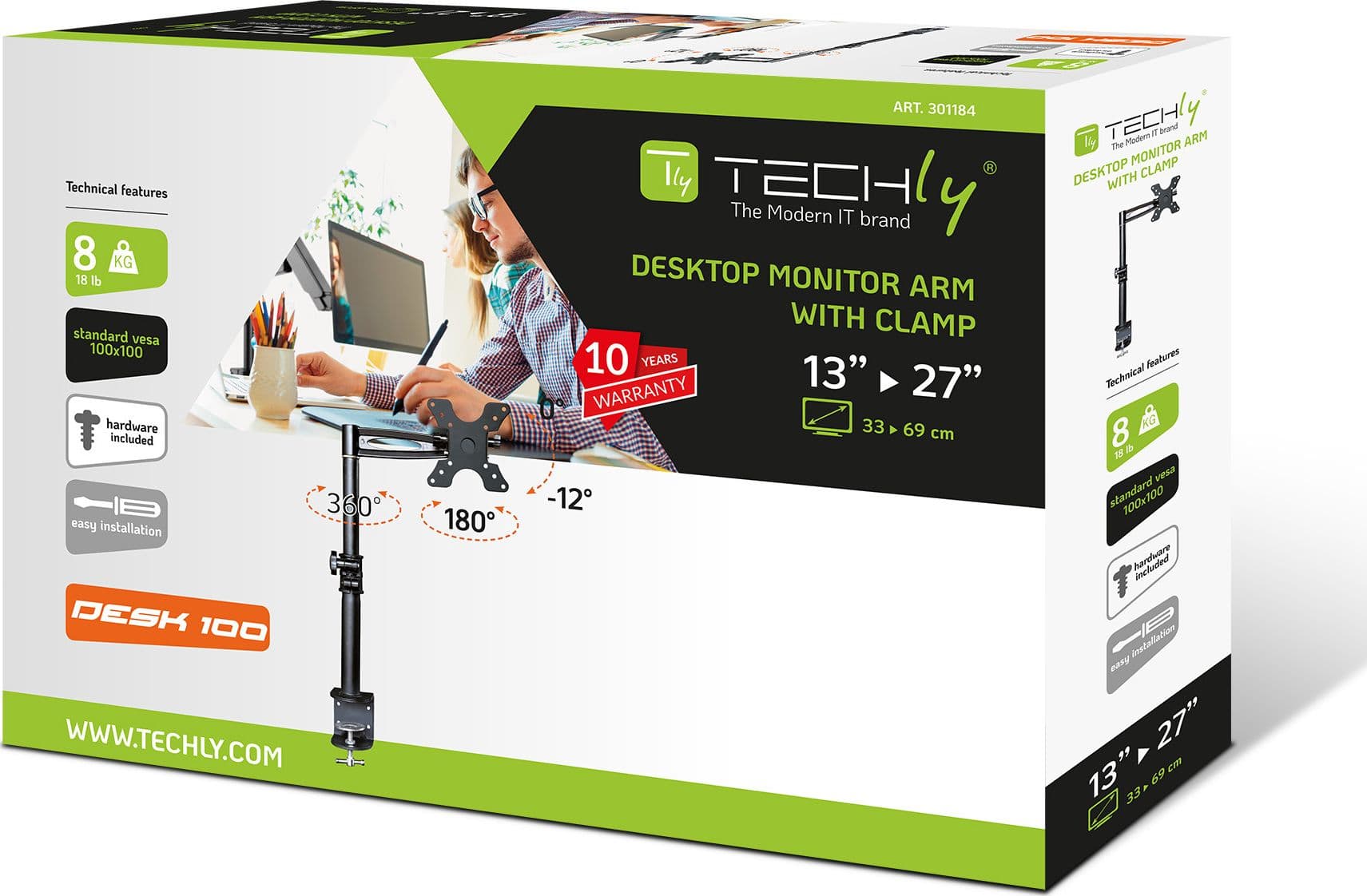Supporto da scrivania per Monitor 13-27'' braccio medio inclinabile in Supporti Scontolo.net - Potenza, commercioVirtuoso.it