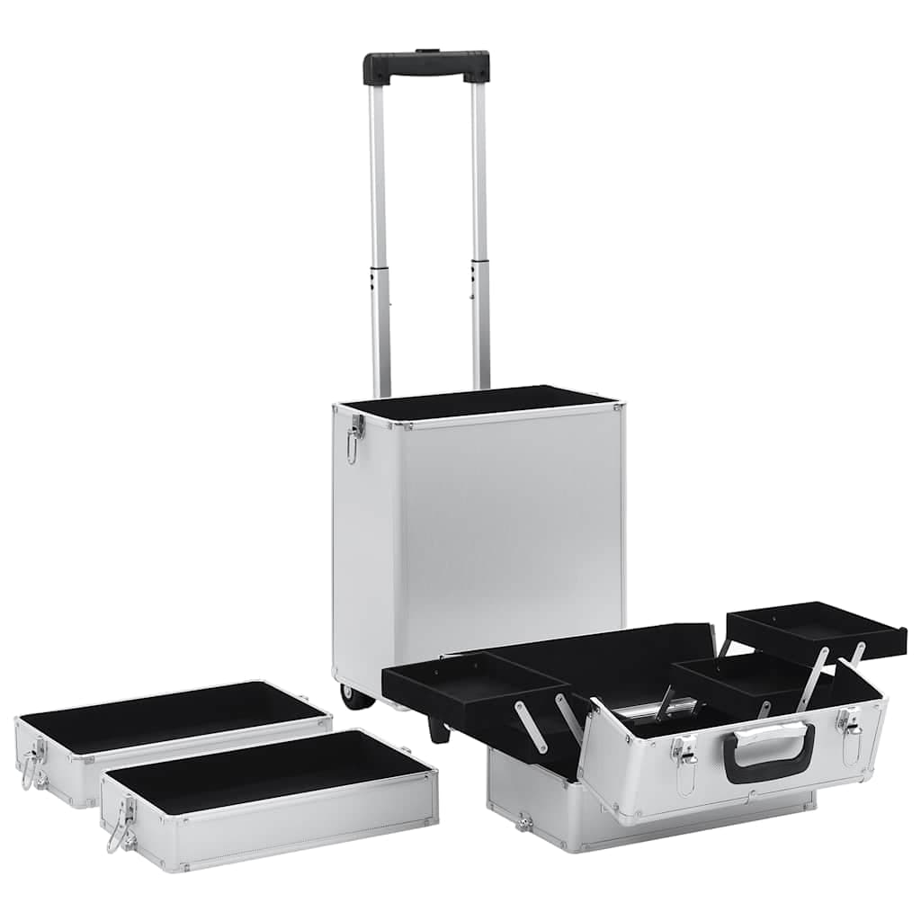 Valigia Trolley Professionale in Argento Alluminio Porta Cosmetici Make Up in Beauty Case da viaggio Esplodia - Napoli, commercioVirtuoso.it