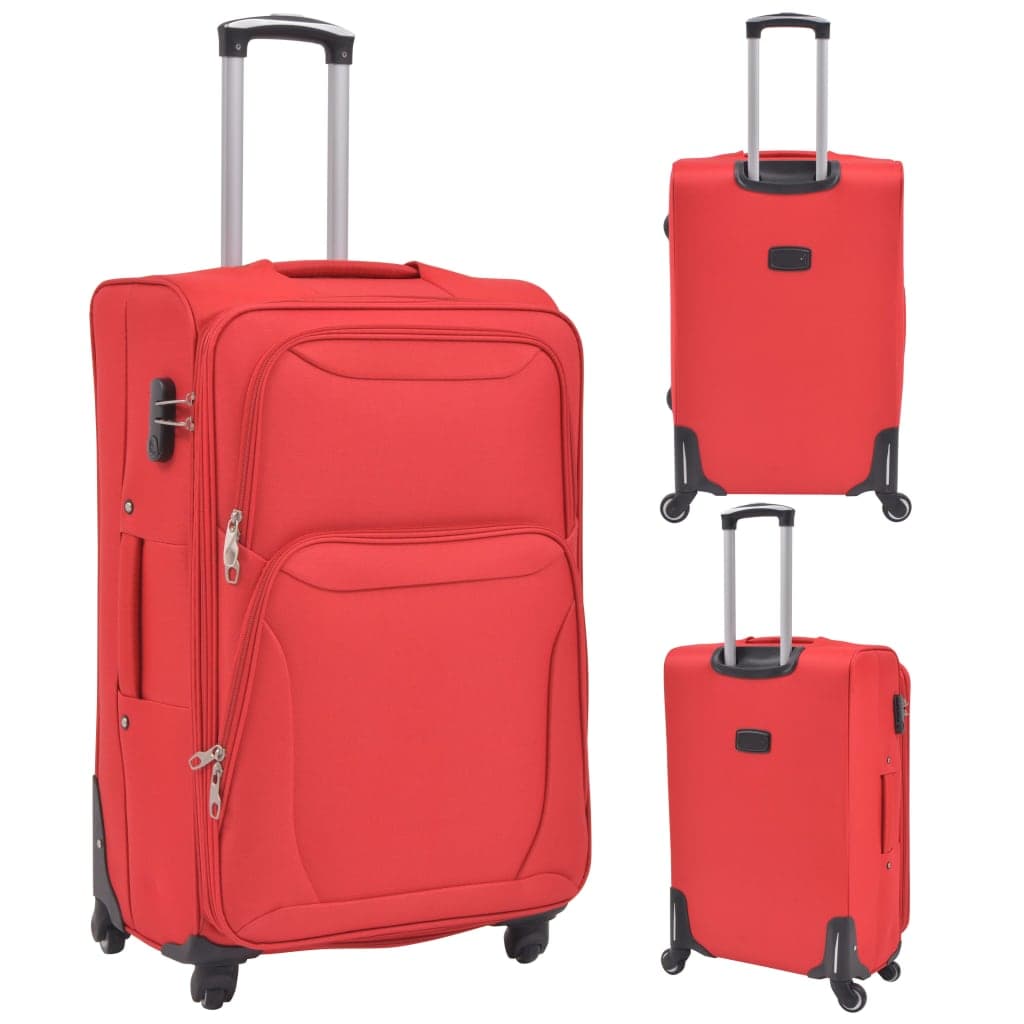 Set di Valigie Trolley 3 pezzi Morbide Tessuto Oxford rivestito in PVC Rosse in Set di valigie Esplodia - Napoli, commercioVirtuoso.it