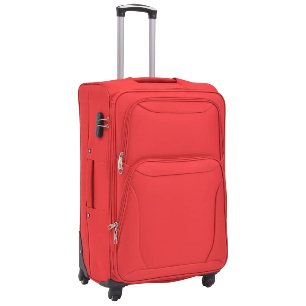 Set di Valigie Trolley 3 pezzi Morbide Tessuto Oxford rivestito in PVC Rosse in Set di valigie Esplodia - Napoli, commercioVirtuoso.it