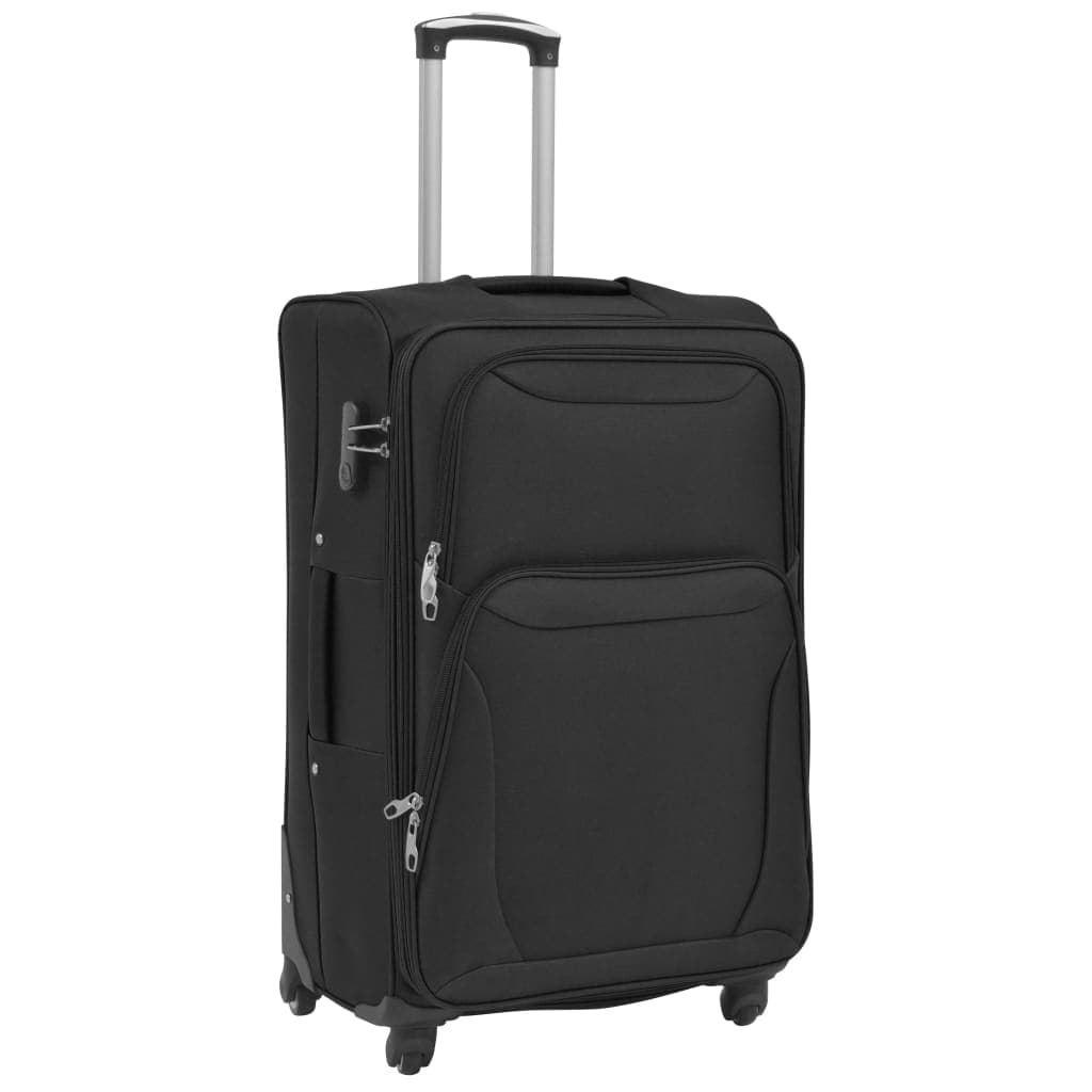 3 pezzi Set di Valigie Trolley Morbide Tessuto Oxford rivestito in PVC Nere in Set di valigie Esplodia - Napoli, commercioVirtuoso.it