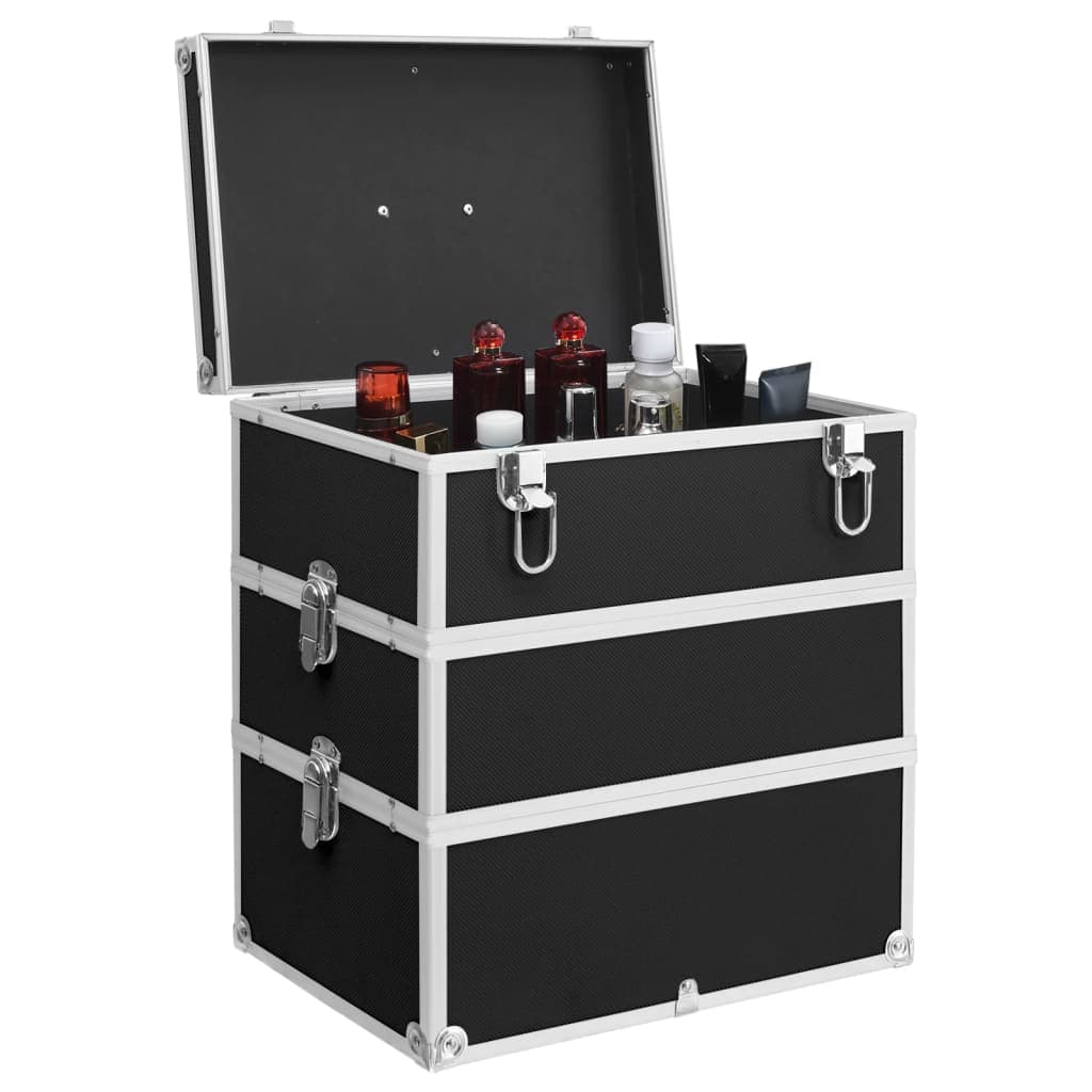 Valigia per Cosmetici 37x24x40 cm con tre Ripiani in Alluminio Nera in Beauty Case da viaggio Esplodia - Napoli, commercioVirtuoso.it