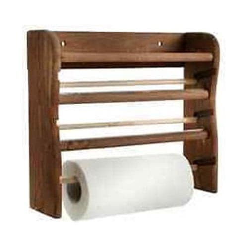 Porta rotolo cucina Meeting 151 da parete triplo con carta Legno scuro