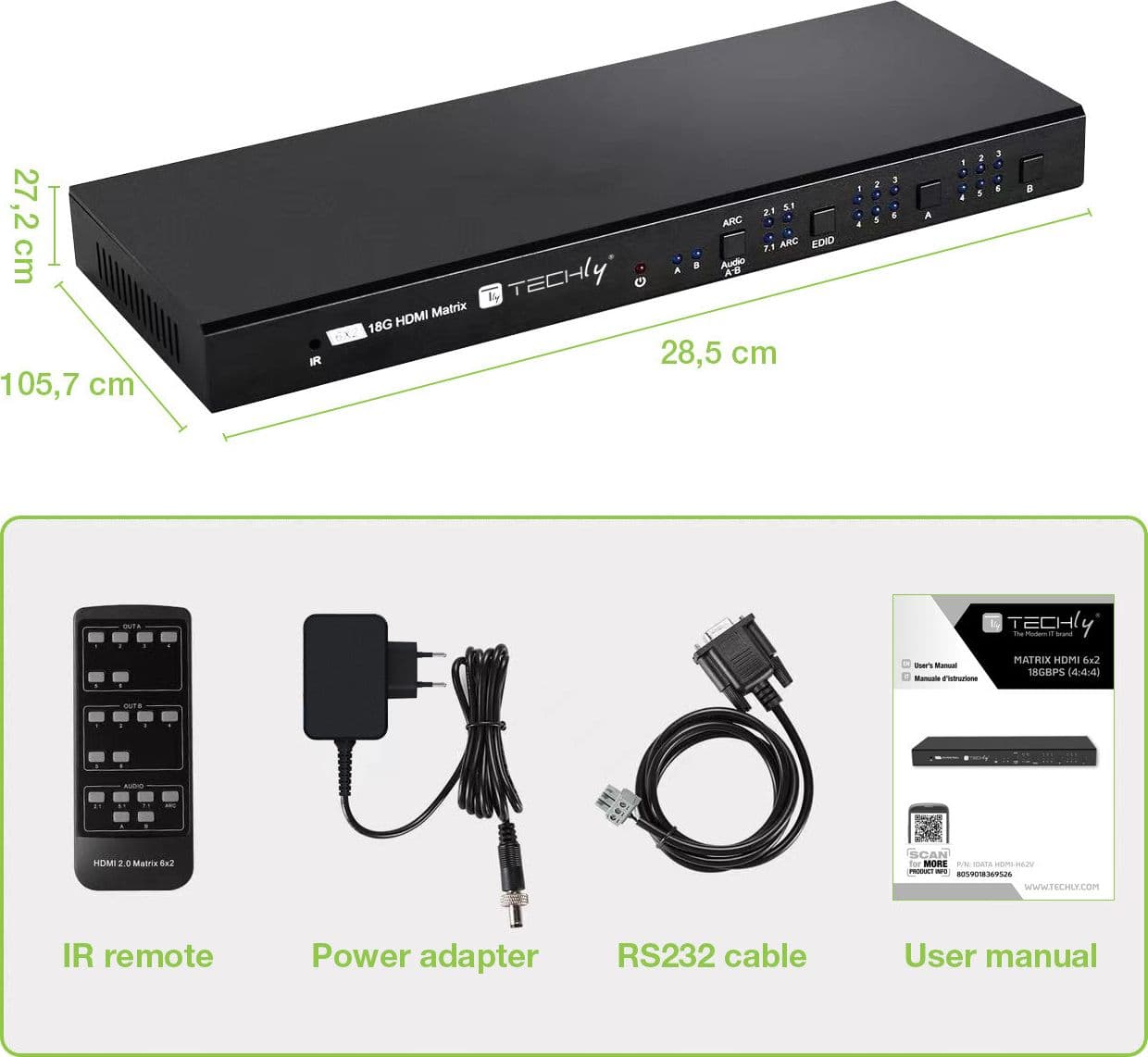 Matrix HDMI 2.0 6X 2 18Gbps 4k@60Hz con Audio e ARC in Cavi HDMI Scontolo.net - Potenza, commercioVirtuoso.it