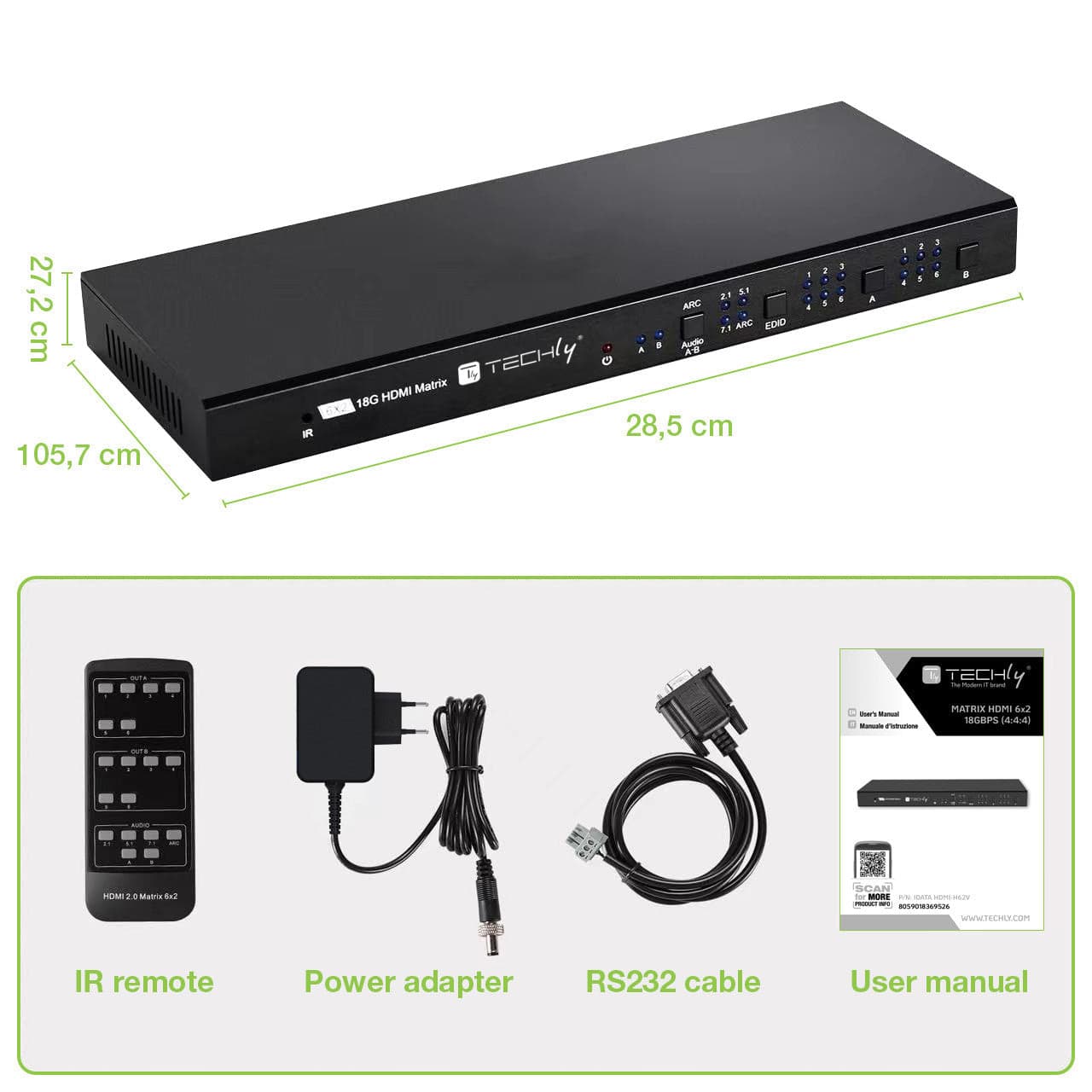 Matrix HDMI 2.0 6X 2 18Gbps 4k@60Hz con Audio e ARC in Cavi HDMI Scontolo.net - Potenza, commercioVirtuoso.it
